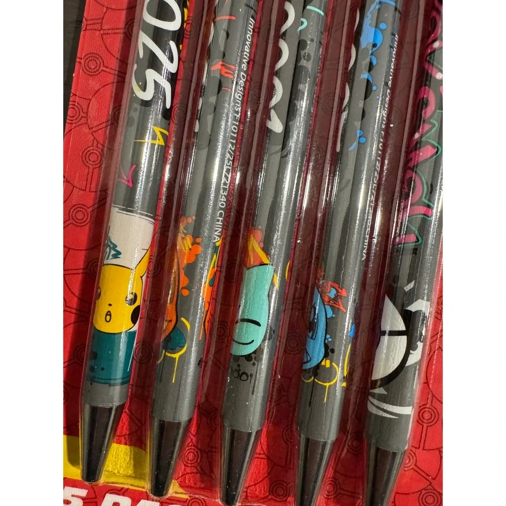 Pokemon‎ 5 Pack Graffiti Pen Set Kids One Size Grey Pikachu Charmander Bulbasaur